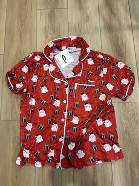 NWT Em + Sprout Christmas ghost pajama top size M